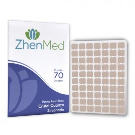 Ponto Cristal Quartzo Zirconado p/ Auriculoterapia c/ 70un Zhen Med micropore quadrado