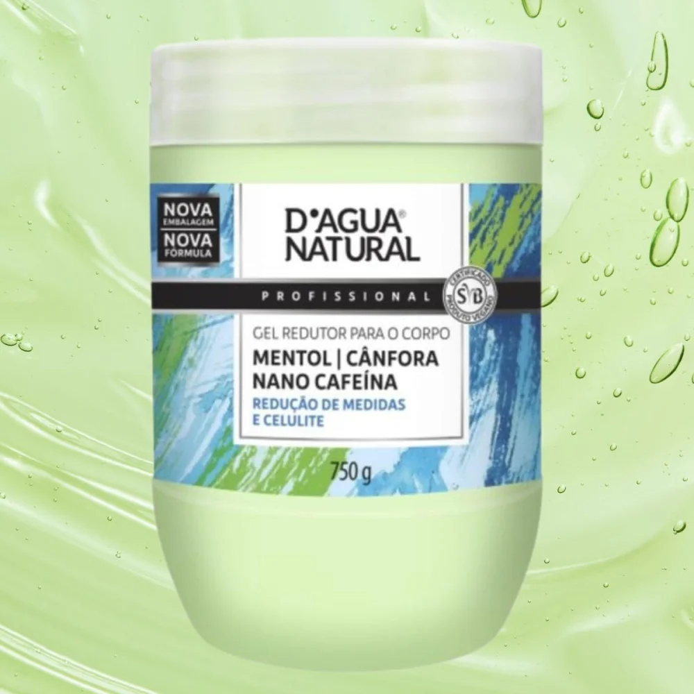 Gel Redutor de Medidas e Celulite Mentol e Cânfora - 750g D'água Natural